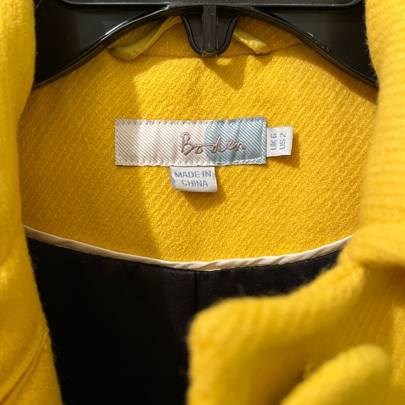 Boden Fit & Flare Wool Lottie Coat Yellow Size 2 - Picture 4 of 13